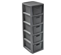 Meuble à tiroirs rangement avec 5 paniers BranQ couleur blanc ou gris
