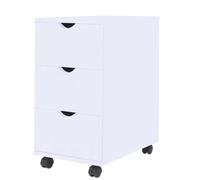 vidaXL Meuble à tiroirs - Armoire de rangement avec roulettes, organisateur salon, blanc