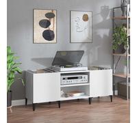 vidaXL Armoire à disques 831933 – Latérale avec rangement pour tourne-disque, blanc 121x38x48 cm