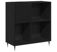 vidaXL Unité de Rangement Médias en Chêne Noir Moderne avec 3 Étagères Intégrées | Bois Élégant pour Salon & Objets Durables Fini Mat