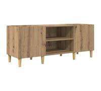 Meuble à vinyles - vidaXL - Chêne Artisanal - 121x38x48 cm - Bois d'ingénierie - 2 étagères - Capacité 60 kg