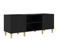 Meuble à vinyles - vidaXL - Chêne Noir - Bois d'ingénierie - 121x38x48 cm - 2 étagères - Capacité 60 kg - Montage au sol