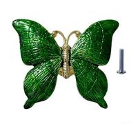 Meuble Alliage Zinc Vert Résistante Rouille Meuble Alliage | Design papillon réaliste, vert et or, détail sophistiqué, esthétique unique, transforme meubles anciens