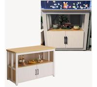 Meuble Aquarium Armoire en Terrarium en Métal Lourd pour Afficher L'aquarium, Table de Support de Pêche Debout au Sol avec Étagère de Rangement, Réservoir de Tortue pour 10 / 20 / 30 Gallons(Natural,5
