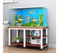 Meuble Aquarium Support D'angle pour Reptiles D'intérieur avec Roulettes, Étagère Décorative pour Aquarium pour Entrée de Ferme, Système D'étagères en Métal pour Aquarium pour la Maison(Walnut,60x45 c