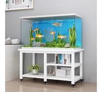Meuble Aquarium Support D'angle pour Reptiles D'intérieur avec Roulettes, Étagère Décorative pour Aquarium pour Entrée de Ferme, Système D'étagères en Métal pour Aquarium pour la Maison(White,40x30 cm