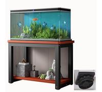 Meuble Aquarium Support de Terrarium Antidérapant pour Vivarium, Grand Support D'étagères de Rangement pour 2 Aquariums à Insectes, Support de Rack à Plusieurs Niveaux en Acier pour Coin(Walnut,90x45