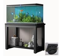 Meuble Aquarium Support de Terrarium Antidérapant pour Vivarium, Grand Support D'étagères de Rangement pour 2 Aquariums à Insectes, Support de Rack à Plusieurs Niveaux en Acier pour Coin(Black,60x35 c