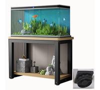 Meuble Aquarium Support de Terrarium Antidérapant pour Vivarium, Grand Support D'étagères de Rangement pour 2 Aquariums à Insectes, Support de Rack à Plusieurs Niveaux en Acier pour Coin(Natural,40x30