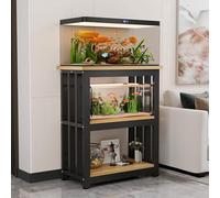 Meuble Aquarium, Support for Aquarium à 3 Niveaux, Support d'aquarium en métal, Meubles Terrarium avec étagère Plantes, Idéal for Un Coin du Salon ou Une Entrée.(Black,100x45cm/39.3x17.7in)