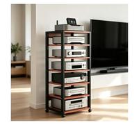 Meuble Audio 7 Couches, Support Mobile for Maison | Design moderne, hauteur adaptable, déplacement fluide, idéal for platine vinyle, haut-parleur et système audiovisuel