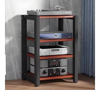 Meuble Audio À 2/3/4/5 Niveaux for Platine Vinyle, Support Multimédia, Meuble TV Tour, Système Hi-FI avec Étagère Réglable en Hauteur, Compatible avec Lecteurs DVD(Brown,H85cm/33.4in)