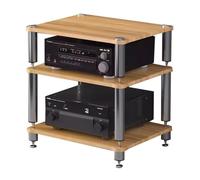 Meuble audio à 2/3/4 niveaux pour tourne-disque et imprimante - Design moderne en bois - 60 x 48 x 57 cm (3 niveaux)