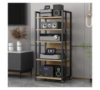 Meuble Audio autoportant pour chaîne Hi-FI, Support multimédia élégant pour Platine Vinyle, Enceintes et amplificateur, Rangement pour Centre de Divertissement Moderne