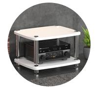 Meuble Audio Hi-FI 1/2/3/4 Couches, Support Hi-FI pour Tourne-Disque, Support en MDF avec Pieds amortisseurs, étagère pour amplificateur de Puissance, Armoire pour équipement (Couleur : Blanc, dimens