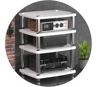 Meuble audio Hi-Fi - 1/2/3/4 niveaux en MDF avec pieds absorbant les chocs pour platines et amplificateurs - Rangement d'équipement de qualité supérieure pour audiophiles et amateurs de musique