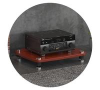 Meuble Audio Hi-FI à 1/2/3/4 Niveaux, Support pour Platine Vinyle, Meuble Audio en MDF avec Pieds amortisseurs, étagère pour amplificateur de Puissance (Couleur : Marron, Dimensions : 60 * 48 * 10 c