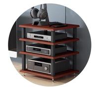 Meuble audio HiFi - 3 niveaux multicouches - Étagère AV couleur bois et support pour tourne-disque - Unité multimédia pour home cinéma - 40 x 35 x 33 cm