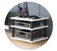 Meuble audio HiFi à 4 niveaux - Étagère AV sur pied pour tourne-disque et unité de divertissement multimédia - Design élégant en bois - 40 x 35 x 42 cm