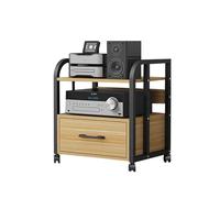 Meuble Audio Meuble de Rangement multimédia pour Composants, Support vidéo Moderne avec étagères réglables, Support multimédia AV 2/3/4 Niveaux avec tiroir, Support de Divertissement pour ma