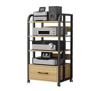 Meuble Audio Meuble de Rangement multimédia pour Composants, Support vidéo Moderne avec étagères réglables, Support multimédia AV 2/3/4 Niveaux avec tiroir, Support de Divertissement pour ma