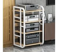 Meuble Audio Meuble multimédia AV à 4 Niveaux, Meuble TV, Tour vidéo, étagères à 4 Niveaux, Meuble pour Tourne-Disque vidéo, Meuble AV Moderne, pour Salon, Salle de Jeux et d'enregistrement