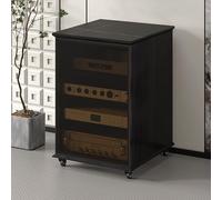 Meuble audio stéréo, meuble TV audio-vidéo, support pour audiovisuels | Meuble audio stéréo, support pour équipements audio et meuble pour platine vinyle(Black,81.5cm/32.1in)