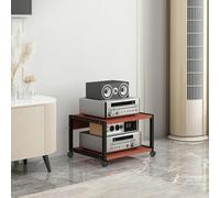 Meuble Audio Support multimédia à 2 ou 3 Niveaux, Tour d'angle Mobile avec étagères de Rangement en Bois et Cadre en Acier, Support pour Tourne-Disque, Meuble pour Composants stéréo, Home ci