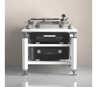 Meuble audio - Support multimédia AV pour home cinéma, tour de rangement stéréo, étagère d'angle TV, étagère de divertissement, design moderne