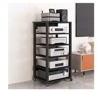 Meuble audio vidéo 5/6/7 niveaux - Tour multimédia stéréo AV réglable et console de tourne-disque - Meuble TV d'angle élégant pour la maison, le bureau, le centre de divertissement