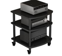 Meuble Audio-vidéo De Studio À 2 Ou 5 Niveaux, Meuble Multimédia Audiovisuel À roulettes pour Lecteurs DVD, Décodeurs, Amplificateurs, Lecteurs CD Et Consoles De Jeux(Noir,60 * 54 * 72.5cm(3Tier))