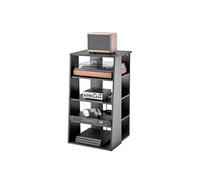 VEVOR Meuble audio-visuel 5 niveaux – Étagère multimédia bois, hauteur réglable, noir