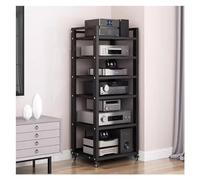 Meuble Audio Visuel Étagères, Meuble à 6 Niveaux, Supports stéréo, Support vidéo, amplificateur, Lecteur DVD, CD, TV, récepteur, Jeux, AV, étagère de Rangement multimédia, Divertissement d'a