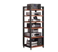 Meuble Audio Visuel Étagères, Meuble à 6 Niveaux, Supports stéréo, Support vidéo, amplificateur, Lecteur DVD, CD, TV, récepteur, Jeux, AV, étagère de Rangement multimédia, Divertissement d'a