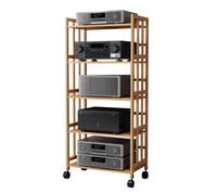 Meuble Audio Visuel Meuble pour Disque Vinyle, Support pour Lecteur, Tour de Rangement à 5 Niveaux, étagères Amovibles pour Supports stéréo, changeur CD/DVD, Platine Vinyle, amplificateur in