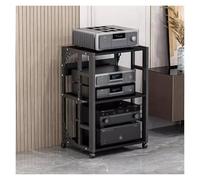 Meuble Audio Visuel Support de Lecteur de Disque, Support multimédia AV à 3 Niveaux, unité de Stockage de Composants, Petit Espace, Meuble TV d'angle, Centre de Divertissement, Tour de Range