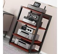 Meuble AV à 4 niveaux - Meuble TV moderne pour jeux vidéo, solution Sleekrage pour la maison, le bureau et le théâtre (50 x 40 x 69,5 cm) - Support multimédia élégant