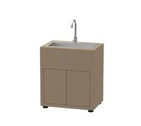 Le Marquier Meuble de cuisine extérieure MC80PEVE22 Évier intégré 80 x 55 cm Taupe