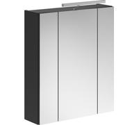Meuble avec miroir et LED - Noir laqué - KLEANKIN