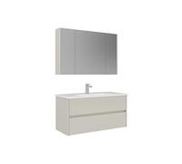 Meuble avec simple vasque et miroir "Arno 100" - 100 x 45 x 52 cm - Cashmere