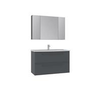 Meuble avec simple vasque et miroir "Nuvola 100 v2" - 100 x 50 x 62 cm - Anthracite