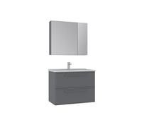 Meuble avec simple vasque et miroir "Nuvola 80 v2" - 80 x 50 x 62 cm - Grey