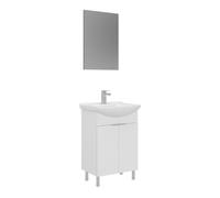 Meuble avec simple vasque et miroir ""Purus 55"" - 55 x 2 x 83 cm - White
