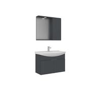Meuble avec simple vasque et miroir "Purus 80" - 80 x 50 x 58 cm - Matte Anthracite