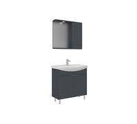 Meuble avec simple vasque et miroir "Purus 80" - 80 x 50 x 83 cm - Matte Anthracite