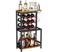 Meuble bar autoportant bois & métal - Casier à vin 9 bouteilles Vendos85