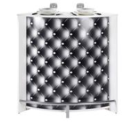 Meuble Bar Comptoir Cuisine Blanc 107 cm - Capitons 911 - L 106.9 x l 53.3 x H 104.8 cm