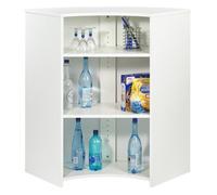 Meuble Bar Comptoir Cuisine Blanc 107 cm - Capitons Rouges 922 - L 106.9 x l 53.3 x H 104.8 cm