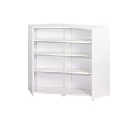 Meuble Bar, Meuble Comptoir Blanc 135 cm - Rock 451 - L 134.5 x l 55.3 x H 104.8 cm