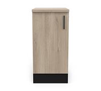 Meuble Bas 1 Porte 40 Cm Décor Chêne Kronberg Et Noir - Korey